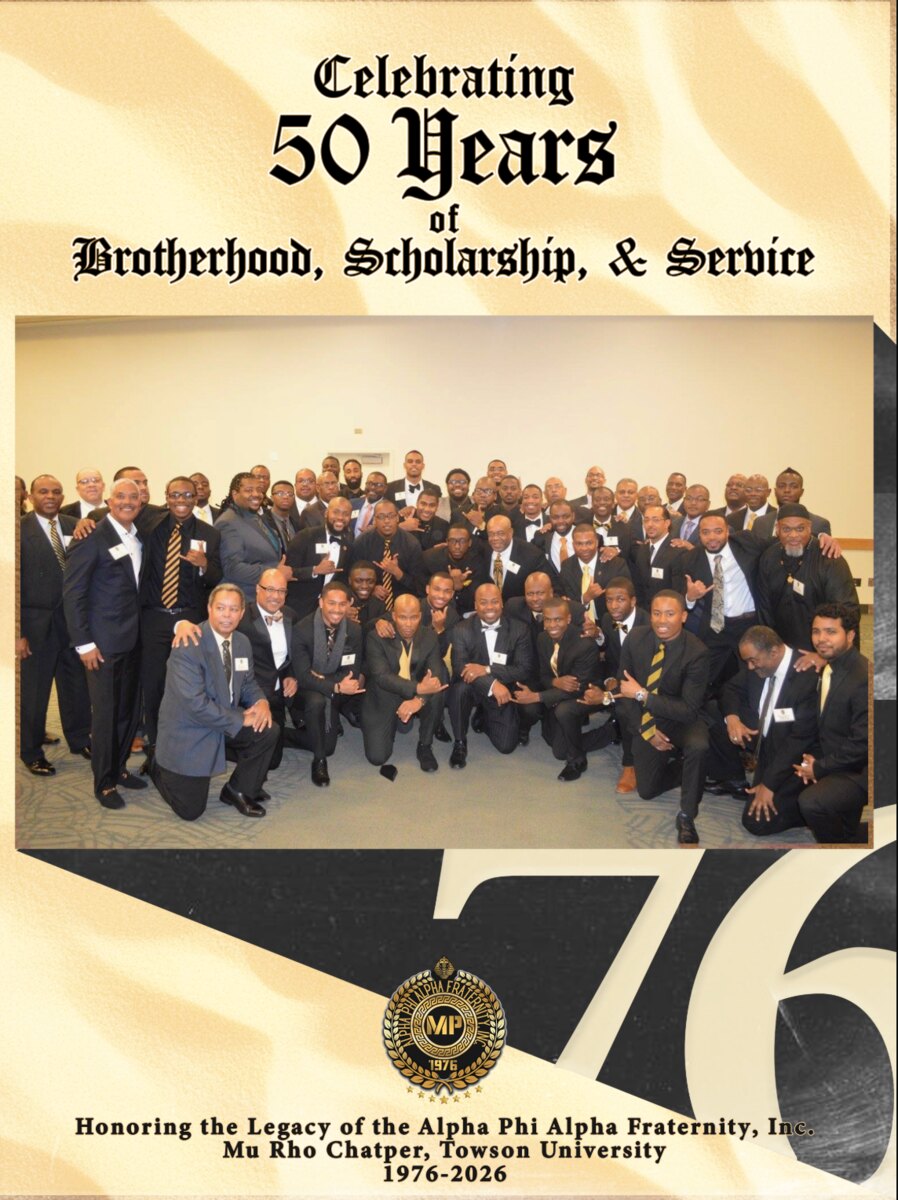 Mu Rho Chapter members celebrating 50 years of brotherhood, scholarship, and service